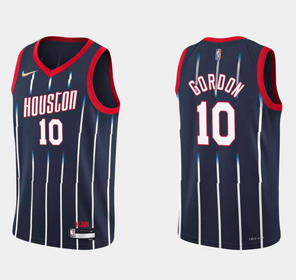 Men's Houston Rockets #10 Eric Gordon 2021/22 City Edition 75th Anniversary Navy Stitched Basketball Jersey Men's Houston Rockets #10 Eric Gordon 2021/22 City Edition 75th Anniversary Navy Stitched Basketball Jersey